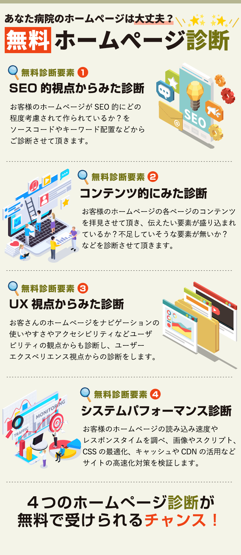 無料ホームぺージ診断